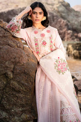 MAHNUR - 3PC LAWN LASERWORK EMBROIDERED SHIRT WITH KHADDI NET EMBROIDERED DUPATTA AND TROUSER - HZG2761