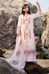 MAHNUR - 3PC LAWN LASERWORK EMBROIDERED SHIRT WITH KHADDI NET EMBROIDERED DUPATTA AND TROUSER - HZG2761