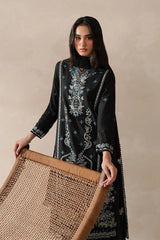 BATIK - 3PC KARANDI EMBROIDERED SHIRT WITH KHADI NET EMBROIDERED DUPATTA AND TROUSER - HZU2433