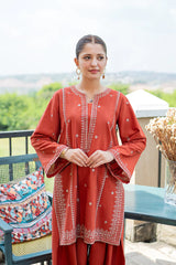 URGE - 2PC LAWN EMBROIDERED SHIRT WITH EMBROIDERED TROUSER - HZG2901