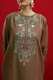 URGE - 2PC DHANAK EMBROIDERED SHIRT WITH DHANAK EMBROIDERED TROUSER - HZG1970