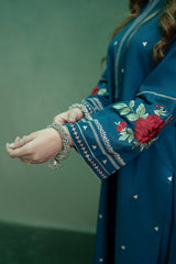 URGE - 2PC DHANAK EMBROIDERED SHIRT WITH DHANAK EMBROIDERED TROUSER - HZG2332