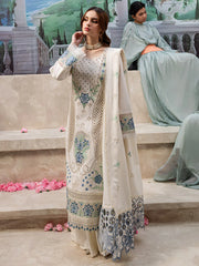 MAHNUR - 3PC DHANAK EMBROIDERED SHIRT WITH DHANAK LASER EMBROIDERED DUPATTA AND TROUSER - HZG2388
