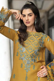 RANG RASIYA - 3PC DHANAK EMBROIDERED SHIRT WITH TWILL PRINTED SHAWL AND TROUSER - HZG2036