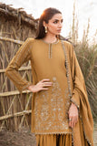 MARIA B - 3PC DHANAK EMBROIDERED SHIRT WITH DHANAK EMBROIDERED SHAWL AND TROUSER - HZG2056