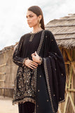 MARIA B - 3PC DHANAK EMBROIDERED SHIRT WITH DHANAK EMBROIDERED SHAWL AND TROUSER - HZG2057