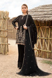 MARIA B - 3PC DHANAK EMBROIDERED SHIRT WITH DHANAK EMBROIDERED SHAWL AND TROUSER - HZG2057