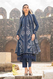 MARIA B - 3PC DHANAK EMBROIDERED SHIRT WITH TWILL PRINTED SHAWL AND TROUSER - HZG2059