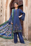 MARIA B - 3PC DHANAK EMBROIDERED SHIRT WITH TWILL PRINTED SHAWL AND TROUSER - HZG2063