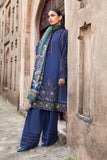 MARIA B - 3PC DHANAK EMBROIDERED SHIRT WITH TWILL PRINTED SHAWL AND TROUSER - HZG2063