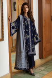 REPUBLIC WOMENSWEAR - 3PC DHANAK EMBROIDERED SHIRT WITH DHANAK EMBROIDERED SHAWL AND TROUSER - HZG2054