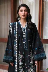 REPUBLIC WOMEN'S WEAR - 3PC DHANAK EMBROIDERED SHIRT WITH DHANAK EMBROIDERED SHAWL AND EMBROIDERED TROUSER - HZG2313