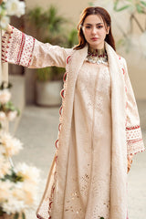QALAMKAR - 3PC LAWN EMBROIDERED SHIRT WITH MANAAR EMBROIDERED DUPATTA AND TROUSER - HZG2124
