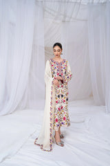 BATIK - 3PC DHANAK EMBROIDERED SHIRT WITH CHIFFON EMBROIDERED DUPATTA AND TROUSER - HZG3116