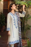 ZIVA - 3PC KHADDAR EMBROIDERED SHIRT WITH TWILL PRINTED SHAWL AND TROUSER - HZG1961