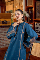 URGE - 2PC DHANAK EMBROIDERED SHIRT AND EMBROIDERED TROUSER - HZU2485