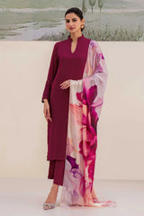 NATASHA KAMAL - 3PC LAWN SHIRT WITH SILK PRINTED DUPATTA AND TROUSER - HZG1634