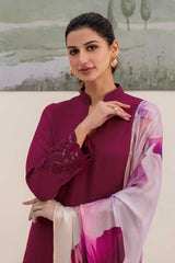 NATASHA KAMAL - 3PC LAWN SHIRT WITH SILK PRINTED DUPATTA AND TROUSER - HZG1634
