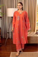 URGE - 2PC DHANAK EMBROIDERED SHIRT AND EMBROIDERED TROUSER - HZU2526
