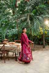 FLORENT - 3PC LAWN EMBROIDERED SHIRT WITH MANAAR PRINTED DUPATTA AND TROUSER - HZG2297