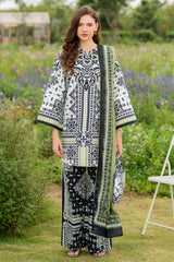 JAZMIN - 3PC KHADDAR PRINTED SHIRT WITH KHADDAR PRINTED DUPATTA AND TROUSER - HZU2507