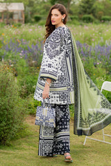 JAZMIN - 3PC KHADDAR PRINTED SHIRT WITH KHADDAR PRINTED DUPATTA AND TROUSER - HZU2507