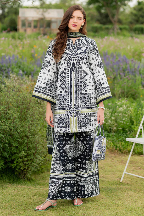 JAZMIN - 3PC KHADDAR PRINTED SHIRT WITH KHADDAR PRINTED DUPATTA AND TROUSER - HZU2507