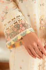 QALAMKAR - 3PC LAWN EMBROIDERED SHIRT WITH KHADI NET EMBROIDERED DUPATTA AND TROUSER - HZG2635