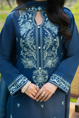BATIK - 3PC DHANAK EMBROIDERED SHIRT WITH CHIFFON DUPATTA AND TROUSER - HZG2615