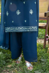 BATIK - 3PC DHANAK EMBROIDERED SHIRT WITH CHIFFON DUPATTA AND TROUSER - HZG2615