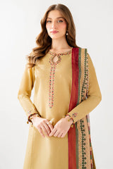 JAZMIN - 3PC LAWN EMBROIDERED SHIRT WITH MANAAR PRINTED DUPATTA AND TROUSER - HZG2742