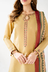 JAZMIN - 3PC LAWN EMBROIDERED SHIRT WITH MANAAR PRINTED DUPATTA AND TROUSER - HZG2742