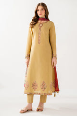 JAZMIN - 3PC LAWN EMBROIDERED SHIRT WITH MANAAR PRINTED DUPATTA AND TROUSER - HZG2742