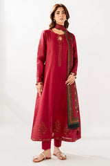 JAZMIN - 3PC LAWN EMBROIDERED SHIRT WITH MANAAR PRINTED DUPATTA AND TROUSER - HZG2741