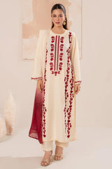 VITAGE - 3PC LAWN EMBROIDERED SHIRT WITH CHIFFON TYE & DYE DUPATTA AND TROUSER - HZG2669