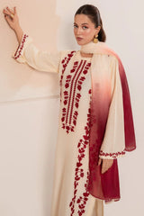 VITAGE - 3PC LAWN EMBROIDERED SHIRT WITH CHIFFON TYE & DYE DUPATTA AND TROUSER - HZG2669