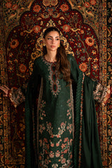 FLORENT - 3PC DHANAK EMBROIDERED SHIRT WITH DHANAK EMBROIDERED SHAWL AND TROUSER - HZG2603