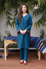 AISLING - 2PC DHANAK EMBROIDERED SHIRT AND TROUSER - HZG2394