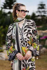 MARIA.B - 3PC LAWN PRINTED SHIRT WITH SILK PRINTED DUPATTA AND TROUSER - HZG2973