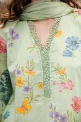 MARIA.B - 3PC LAWN PRINTED SHIRT WITH SILK PRINTED DUPATTA AND TROUSER - HZG2976