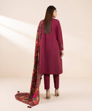 SAPPHIRE - 3PC DHANAK EMBROIDERED SHIRT WITH TWILL PRINTED SHAWL AND TROUSER - HZG2012