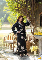 ELAF - 3PC LAWN CHIKANKAARI EMBROIDERED SHIRT WITH CHIFFON PRINTED DUPATTA AND TROUSER - HZG2829