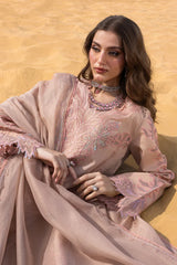 RANG RASIYA - 3PC LAWN LASERWORK EMBROIDERED SHIRT WITH KHADDI NET EMBROIDERED DUPATTA AND TROUSER - HZG2952