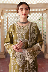 MAHNUR - 3PC LAWN EMBROIDERED SHIRT WITH LAWN EMBROIDERED DUPATTA AND TROUSER - HZG2227