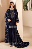 FLORENT - 3PC DHANAK EMBROIDERED SHIRT WITH DHANAK EMBROIDERED SHAWL AND TROUSER - HZG2006