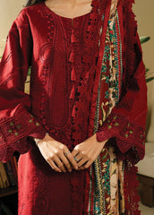 BAROQUE - 3PC DHANAK EMBROIDERED SHIRT WITH TWILL PRINTED SHAWL AND TROUSER - HZG2402