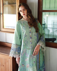 MUSHQ - 3PC LAWN EMBROIDERED SHIRT WITH SILK PRINTED DUPATTA AND TROUSER - HZG3028
