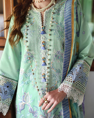 MUSHQ - 3PC LAWN EMBROIDERED SHIRT WITH SILK PRINTED DUPATTA AND TROUSER - HZG3028