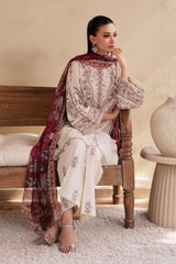 BATIK - 3PC LAWN EMBROIDERED SHIRT WITH MANAAR PRINTED DUPATTA AND TROUSER - HZG3099