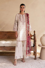 BATIK - 3PC LAWN EMBROIDERED SHIRT WITH MANAAR PRINTED DUPATTA AND TROUSER - HZG3099